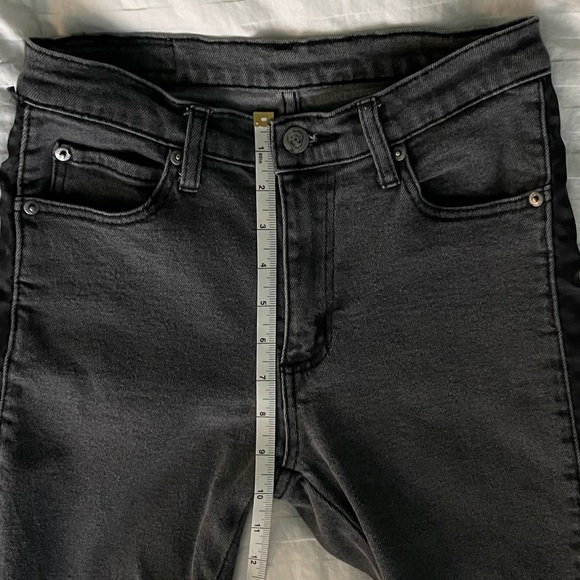 Cheap Monday Black Denim Jeans with Ribbon Stripes down the sides Size 26 - Picture 7 of 13